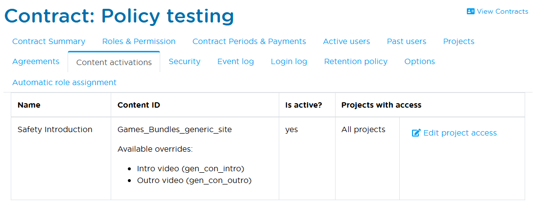 Content activations